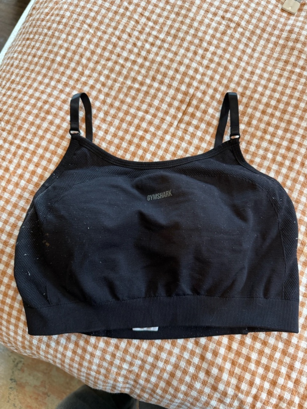 Gymshark Black Seamless Adjustable-Strap Sports Bra